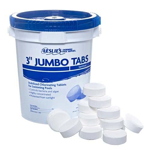 Tablettes de chlore Leslie's Jumbo 3 pouces pour la désinfection des piscines - Stabilisées - Emballées individuellement - Dissolution lente - 90 % de chlore disponible - Tri-Chlor - 35 livres 171549