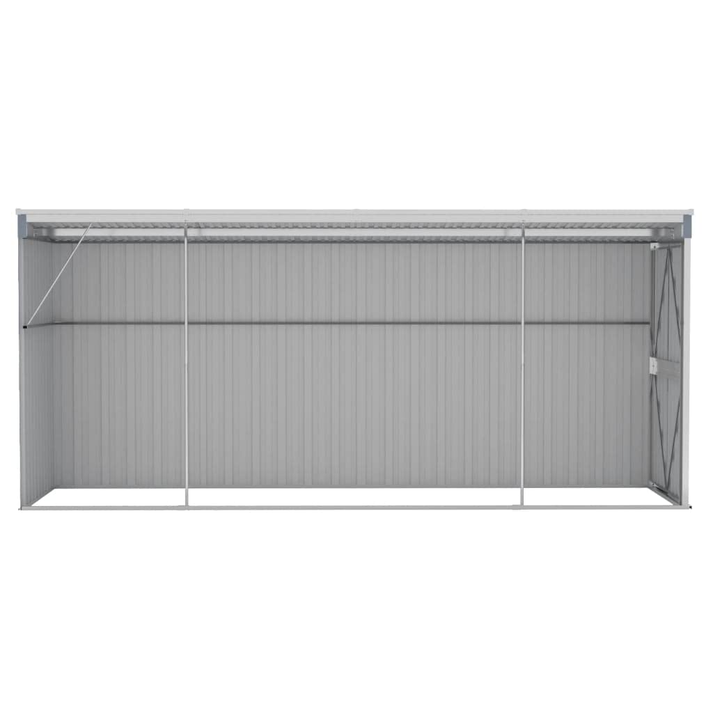 GOLINPEILO Wall-Mounted Metal Outdoor Garden Storage Shed, Steel Utility Tool Shed Storage House, Steel Yard Shed with Double Sliding Doors, Utility and Tool Storage, Gray 46.5"x150.4"x70.1" 46.5"x150.4"x70.1"(Wall-mounted)