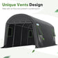 ADVANCE OUTDOOR 10x20 ft Heavy Duty Carport Outdoor Patio Anti-Snow Large Space Canopy Storage Shelter Shed with 2 Roll up Zipper Doors & Vents for Snowmobile Garden Tools, Gray Dark Gray 10'x20'