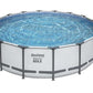 Bestway Steel Pro MAX Ensemble de piscine extérieure hors sol à cadre métallique rond de 16 pieds x 48 pouces