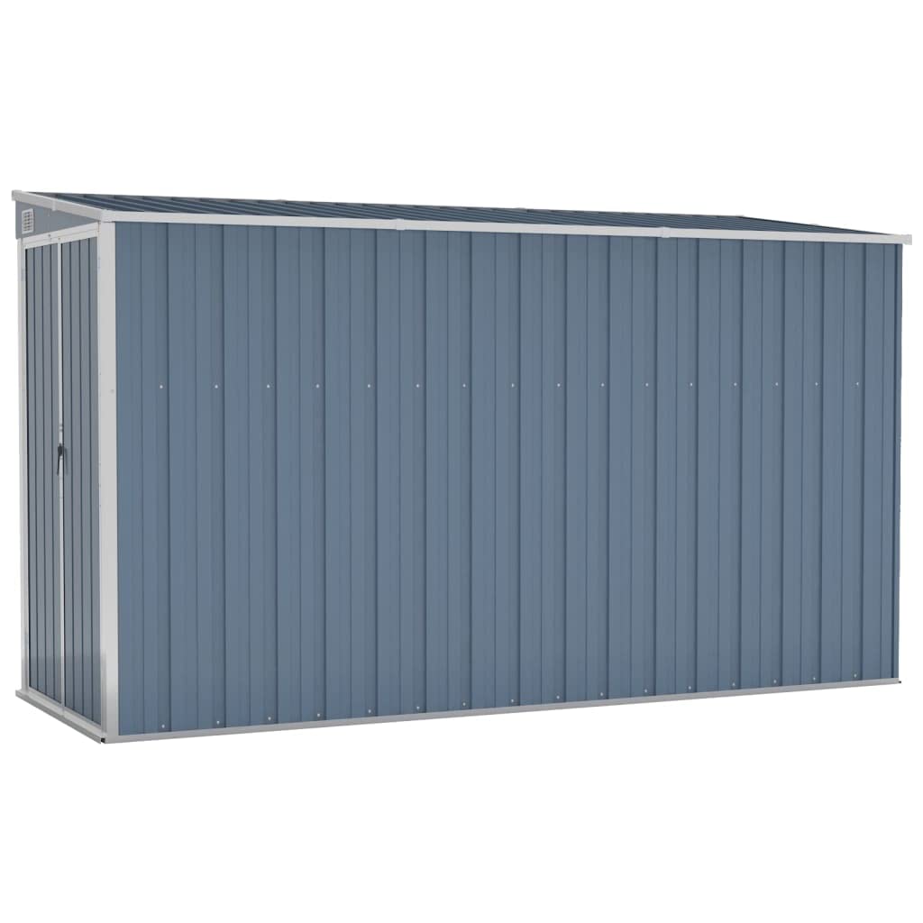 GOLINPEILO Wall-Mounted Metal Outdoor Garden Storage Shed, Steel Utility Tool Shed Storage House, Steel Yard Shed with Double Sliding Doors, Utility and Tool Storage, Gray 46.5"x113.4"x70.1" 46.5"x113.4"x70.1"(Wall-mounted)