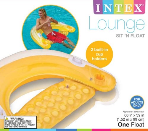 INTEX Sit 'n Float Classic Gonflable Raft Pool Lounge - (Lot de 2) (Les couleurs peuvent varier)