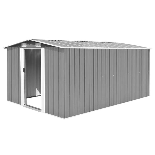GOLINPEILO Large Outdoor Garden Shed with Sliding Doors and Vents Galvanized Steel Outdoor Tool Shed Pool Supplies Organizer Outside Shed for Backyard Yard Lawn Mower 101.2"x154.3"x71.3" Gray 101.2"x154.3"x71.3"