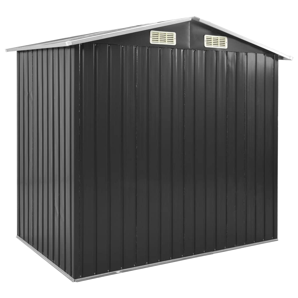 GOLINPEILO Metal Outdoor Garden Storage Shed with Rack, 80.7" x 51.2" x 72" Steel Utility Tool Shed Storage House, Steel Yard Shed, Utility and Tool Storage for Garden, Patio, Outdoor Use, Anthracite 80.7" x 51.2" x 72"