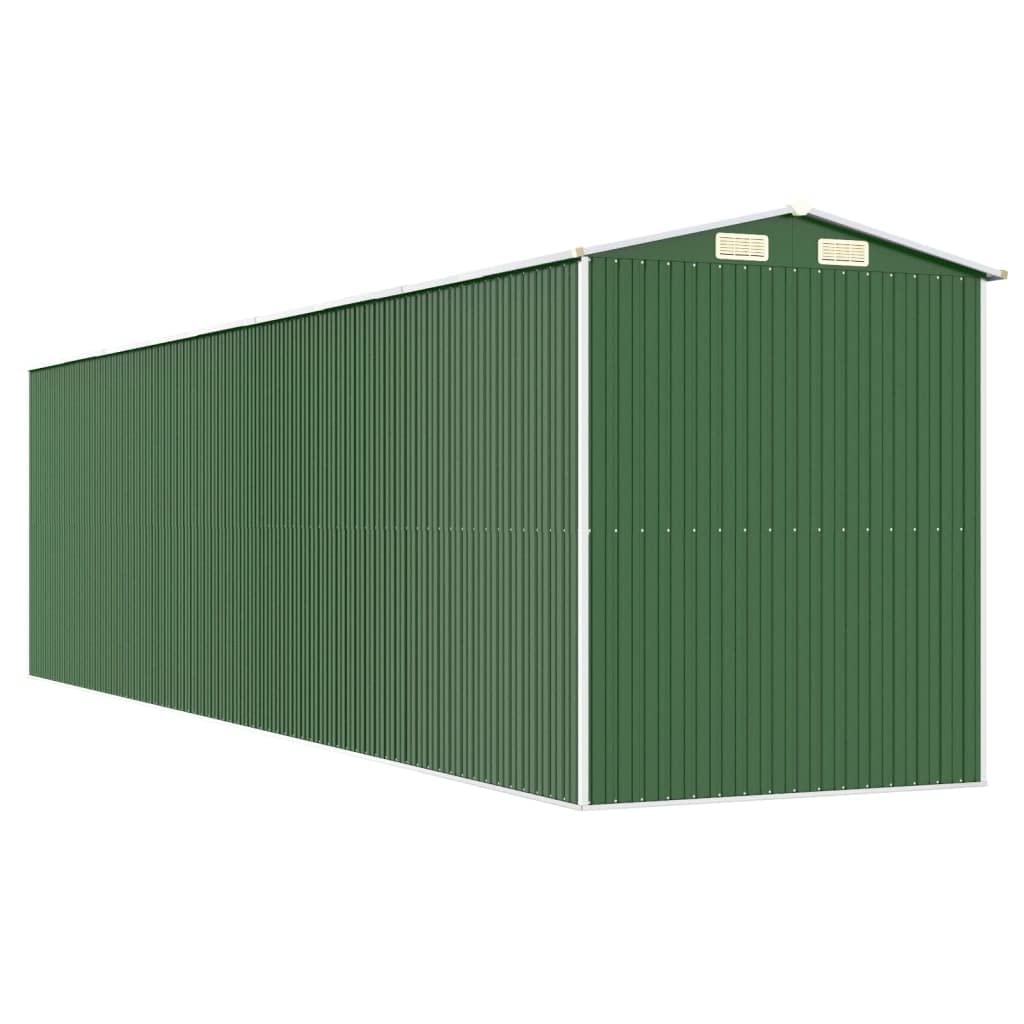 GOLINPEILO Outdoor Garden Shed with Sliding Doors and Vents Galvanized Steel Outdoor Tool Shed Pool Supplies Organizer Outside Shed for Yard Backyard Lawn Mower, Green 75.6"x303.9"x87.8" 75.6"x303.9"x87.8"