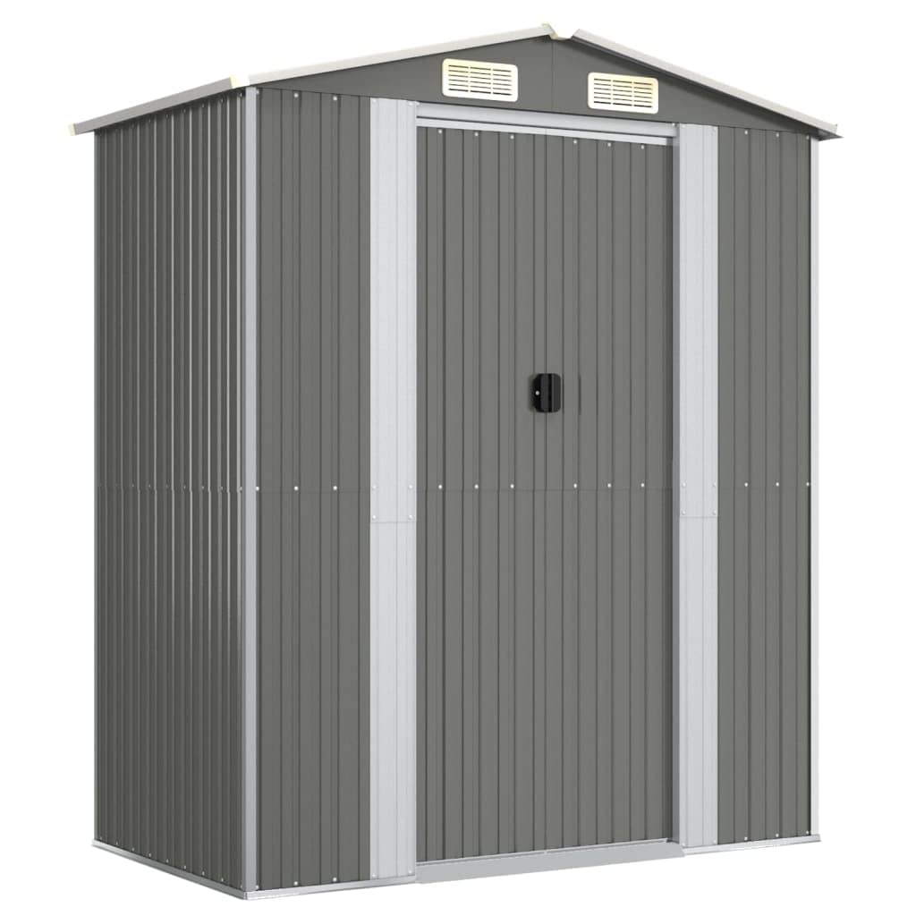 Gecheer Garden Shed Galvanized Steel, Garden Tool Storage Shed with Vent Outdoor Storage Shed Organize Storage House with Door for Backyard Garden Patio Lawn - Light Gray 75.6"x42.5"x87.8" 75.6 x 42.5 x 87.8