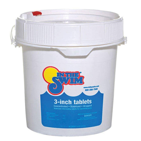 In The Swim 3 Inch Stabilized Chlorine Tablets for Sanitizing Swimming Pools - Individually Wrapped, Slow Dissolving - 90% Available Chlorine - Tri-Chlor - 10 Pounds 10 Pound