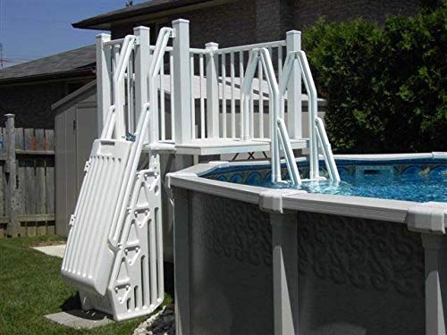 VinylWorks Canada Kit de terrasse de piscine en résine 5x5 avec marches-Taupe 5' x 5'