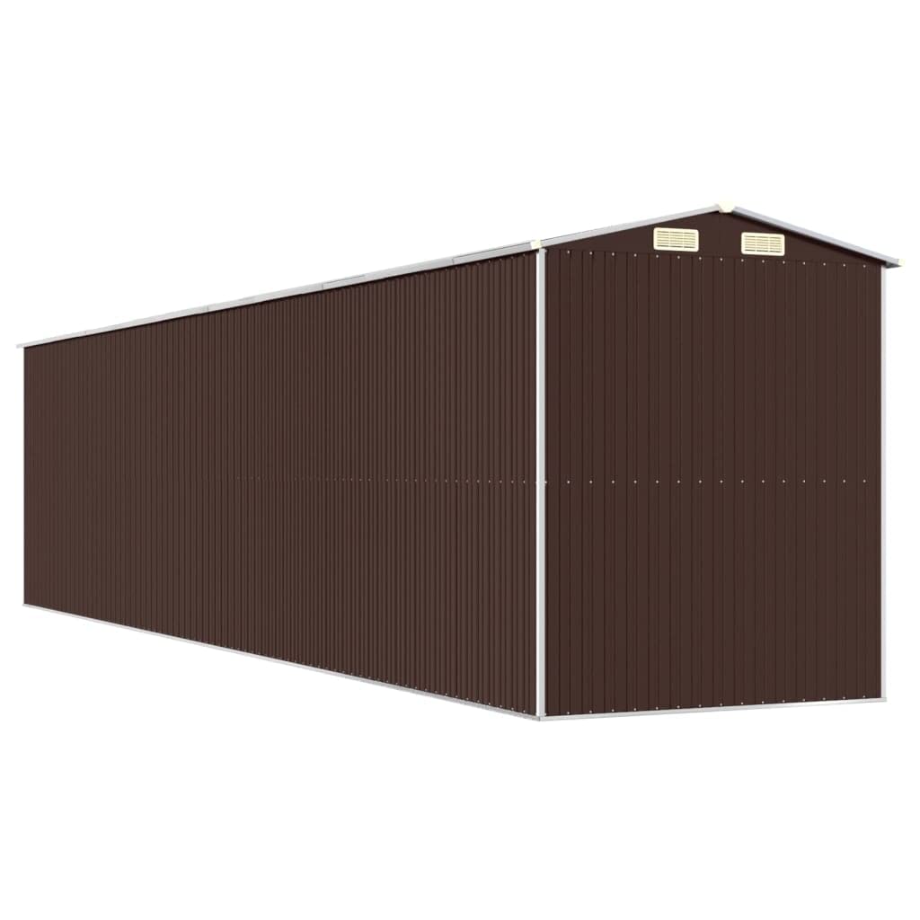 GOLINPEILO Metal Outdoor Garden Storage Shed, Large Steel Utility Tool Shed Storage House, Steel Yard Shed with Double Sliding Doors, Utility and Tool Storage, Dark Brown 75.6"x336.6"x87.8" 75.6"x336.6"x87.8"