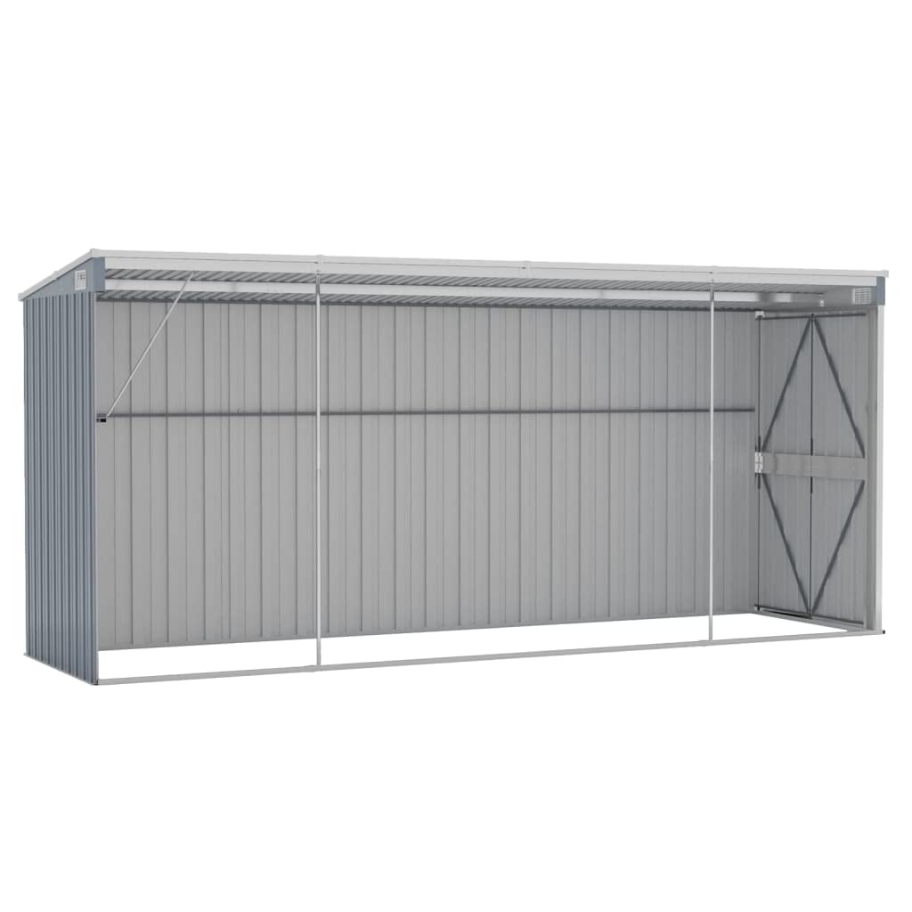 GOLINPEILO Wall-Mounted Metal Outdoor Garden Storage Shed, Steel Utility Tool Shed Storage House, Steel Yard Shed with Double Sliding Doors, Utility and Tool Storage, Gray 46.5"x150.4"x70.1" 46.5"x150.4"x70.1"(Wall-mounted)