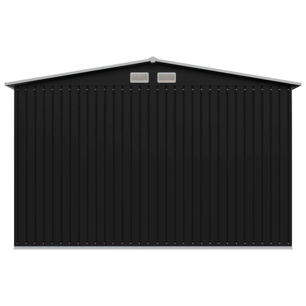 GOLINPEILO Large Outdoor Garden Shed with Sliding Doors and Vents Galvanized Steel Outdoor Tool Shed Pool Supplies Organizer Outside Shed for Backyard Yard Lawn Mower 101.2"x80.7"x70.1" Anthracite 101.2"x80.7"x70.1"