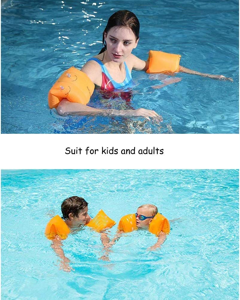 Bandes gonflables de flotteurs de natation de bras, ailes d'eau de flottaison, flotteur d'anneau de bras de natation pour des enfants et des adultes bleu et bleu