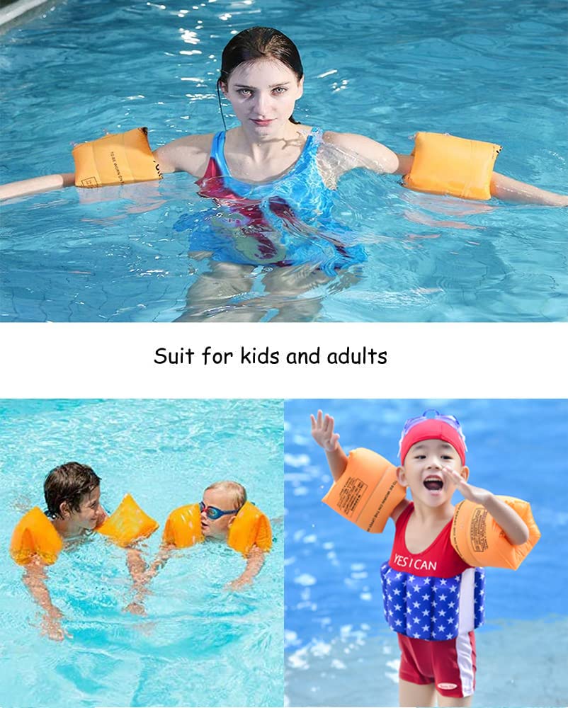 Bandes gonflables de flotteurs de bras de natation, ailes d'eau de flottaison, flotteur d'anneau de bras de natation pour des enfants et des adultes 1 bleu et orange