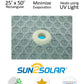 Sun2Solar Couverture solaire rectangulaire transparente de 25 pieds par 50 pieds | Série 1600 avec lot de 6 œillets | Piscines rectangulaires enterrées et hors-sol | Rectangle côté bulle vers le bas 25' x 50'