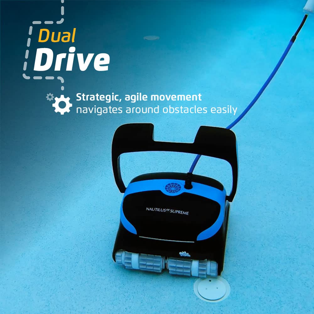 Dolphin Nautilus CC Supreme Robotic Pool Vacuum Cleaner with Wi-Fi Control — Wall Climbing Capability — Powerful Waterline Scrubbing — Ideal for In-Ground Pools up to 50 FT in Length