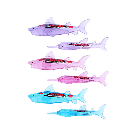 ZHFUYS Pool Toy,Throwing Torpedo Transparent Shark Swimming Toy,6 Pack Multicolor-6pcs