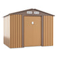 HOGYME Storage Shed 8' x 6' Outdoor Garden Shed Metal Shed Suitable for Storing Garden Tool Lawn Mower Ladder Coffee 8x6