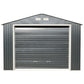 Imperial 12 ft. x 20 ft. Metal Garage Shed in Dark Grey with White Trim