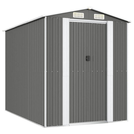 Gecheer Garden Shed Galvanized Steel, Garden Tool Storage Shed with Vent Outdoor Storage Shed Organize Storage House with Door for Backyard Garden Patio Lawn - Light Gray 75.6"x107.9"x87.8" 75.6 x 107.9 x 87.8