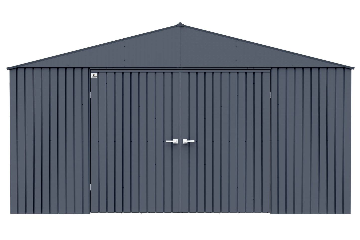 Arrow Shed Elite 14' x 16' Outdoor Lockable Gable Roof Steel Storage Shed Building, Anthracite