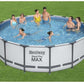 Bestway Steel Pro MAX Ensemble de piscine extérieure hors sol à cadre métallique rond de 16 pieds x 48 pouces