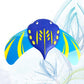 Aqua Large Stingray Glider – Lot unique – Jouet de piscine sous-marine avec ailerons réglables Voyage jusqu'à 60 pieds – Bleu marine/bleu clair Aqua Large Stingray
