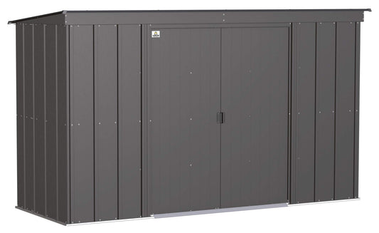 Arrow Shed Classic 10' x 4' Outdoor Padlockable Steel Storage Shed Building Charcoal 10' x 4'