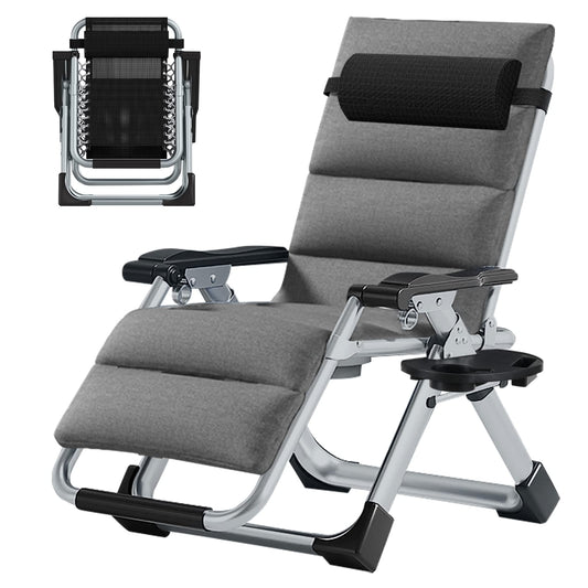 MOPHOTO Chaise Zero Gravity, Chaise longue d'extérieur rembourrée avec table d'appoint, Chaise inclinable Zero Gravity, Chaise inclinable d'extérieur, Robuste et confortable, Supporte jusqu'à 440 lb Gris gris
