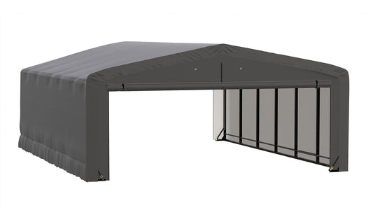 ShelterLogic ShelterTube Garage & Storage Shelter, 20' x 27' x 10' Heavy-Duty Steel Frame Wind and Snow-Load Rated Enclosure, Gray 20' x 27' x 10'