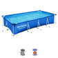 Bestway Steel Pro 13 pieds x 7 pieds x 32 pouces cadre métallique rectangulaire hors sol extérieur piscine arrière-cour, bleu (piscine uniquement) 13' x 7' x 32"
