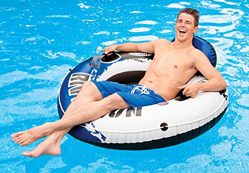 Intex River Run I Sport Lounge, Inflatable Water Float, 53" Diameter 1-Person Sport Lounge