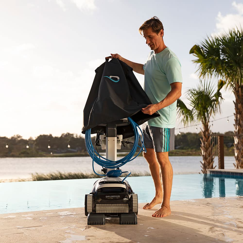 Dolphin Genuine Accessoire - Aspirateur de piscine robotique Universal Caddy et Premium Caddy Cover Bundle, La solution ultime de protection et de stockage pour votre robot