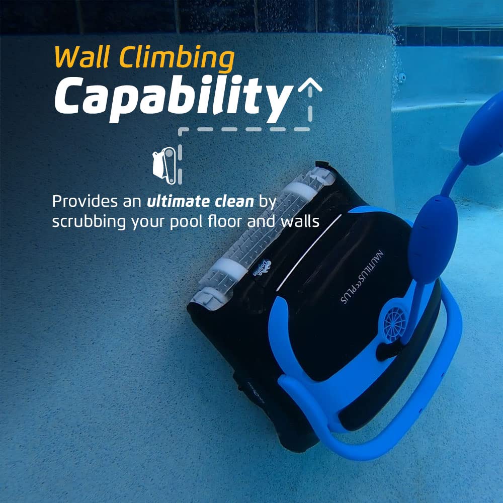 Aspirateur de piscine robotique Dolphin Nautilus CC Plus - Capacité d'escalade murale - Filtres à chargement par le haut pour un entretien facile - Idéal pour les piscines hors sol/enterrées jusqu'à 50 pieds de longueur