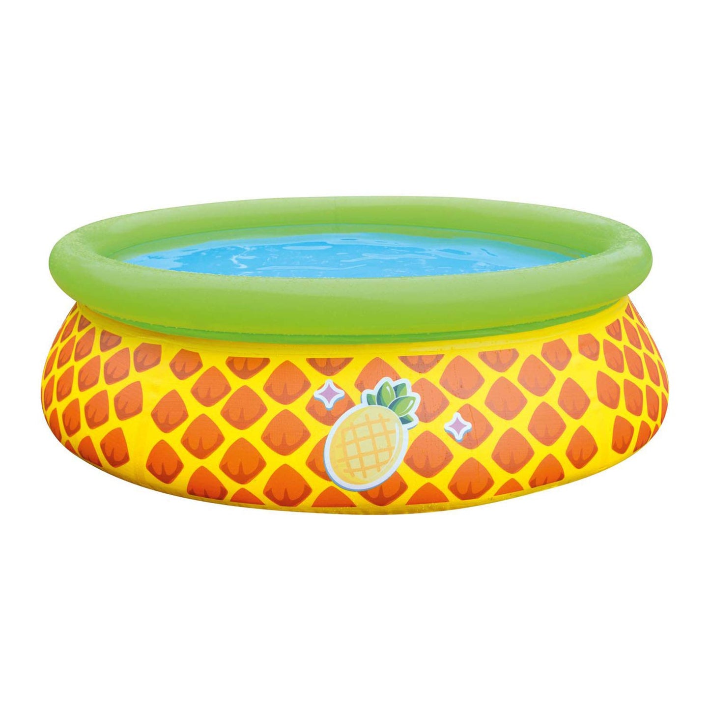 JLeisure Sun Club 17789 5 Foot x 16.5 Inch 1 to 2 Person Capacity Pineapple 3D Kids Above Ground Inflatable Outdoor Backyard Kiddie Swimming Pool