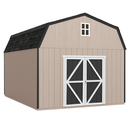Handy Home Products Hudson 12x16 Do-it-Yourself Wooden Storage Shed Brown Without Floor