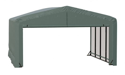ShelterLogic ShelterTube Garage & Storage Shelter, 20' x 18' x 12' Heavy-Duty Steel Frame Wind and Snow-Load Rated Enclosure, Green 20' x 18' x 12'