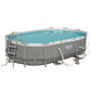 Bestway Power Steel 16' x 10' x 42" Ensemble de piscine hors sol rectangulaire à cadre métallique avec pompe de filtration 1000 GPH, échelle et couverture de piscine 16' x 10' x 42"