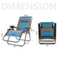 Sophia &amp; William Lot de 2 chaises Zero Gravity surdimensionnées, chaise longue rembourrée avec porte-gobelet gratuit, supporte 350 lb (bleu cobalt) bleu cobalt