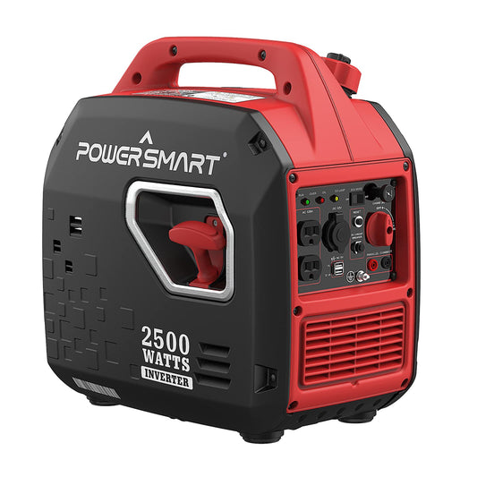 PowerSmart Générateur portable de 2 500 watts alimenté au gaz, générateur à onduleur super silencieux pour camping en plein air, conforme aux normes CARB 2 500 watts/noir 