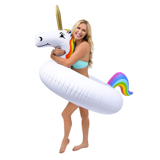 GoFloats Unicorn Pool Float Party Tube - Radeaux gonflables, adultes et enfants