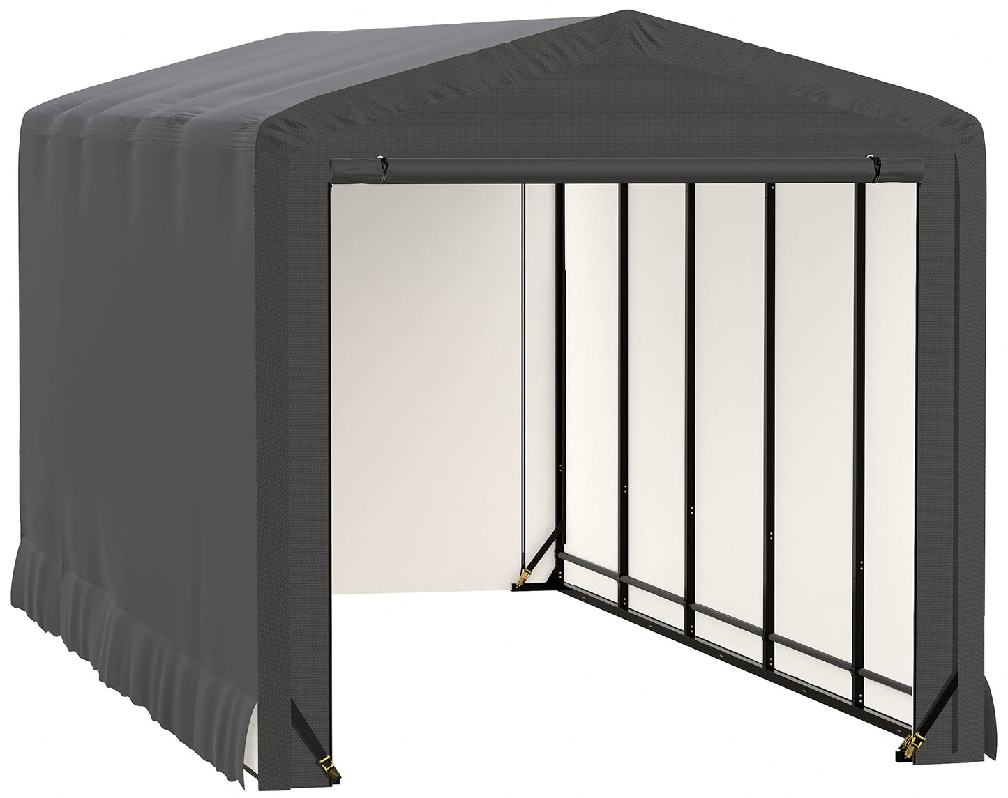 ShelterLogic ShelterTube Garage & Storage Shelter, 10' x 23' x 10' Heavy-Duty Steel Frame Wind and Snow-Load Rated Enclosure, Gray 10' x 23' x 10'