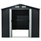 Chery Industrial 8x9FT Shed Outdoor Storage Shed, Galvanized Garden Shed with Air Vent and Slide Door, Tool Storage Backyard Shed,Tiny House Garden Tool Storage for Backyard Patio Lawn(Black)