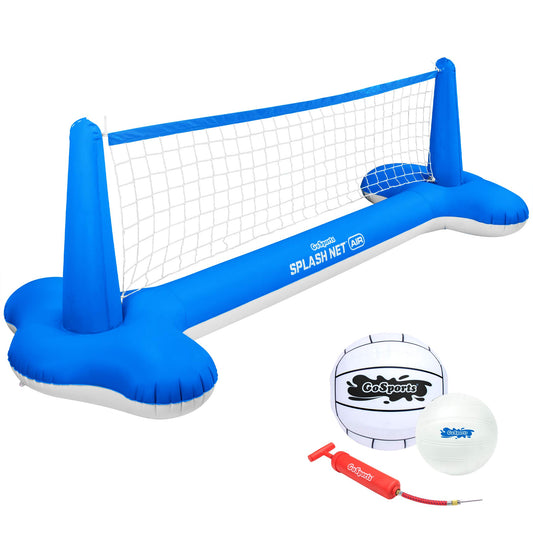 GoSports Splash Net Air, jeu de volley-ball gonflable pour piscine – Comprend un filet flottant, des ballons de volley-ball et une pompe à ballon