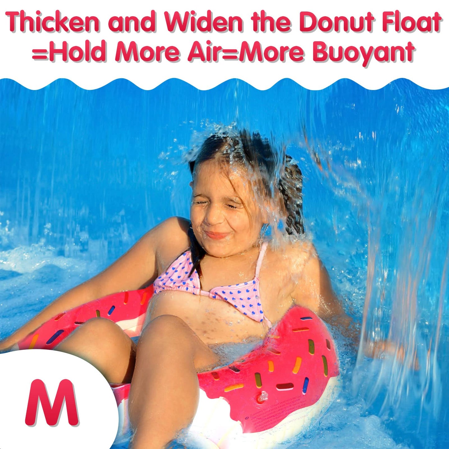 DMAR Donut Pool Floats Donut Pool Floatie Donut Tube Pool Doughnut Pool Float Donut Inflatables Doughnut Inner Tube Doughnut Pool Floatie Donut Pool Ring Donut Swimming Ring for Beach Pool #1 30in Strawberry Pink