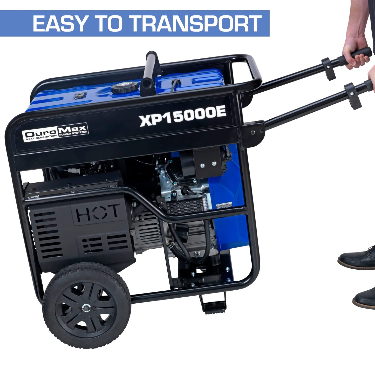 DuroMax XP15000E Gas Powered Portable Generator-15000 Watt Electric Start-Home Back Up & RV Ready, 50 State Approved, Blue/Black 15,000-Watt Gas