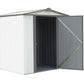 ARROW 6' x 5' EZEE Galvanized Steel Low Gable Shed Cream with Charcoal, Storage Shed with Peak Style Roof Cream/Charcoal Trim