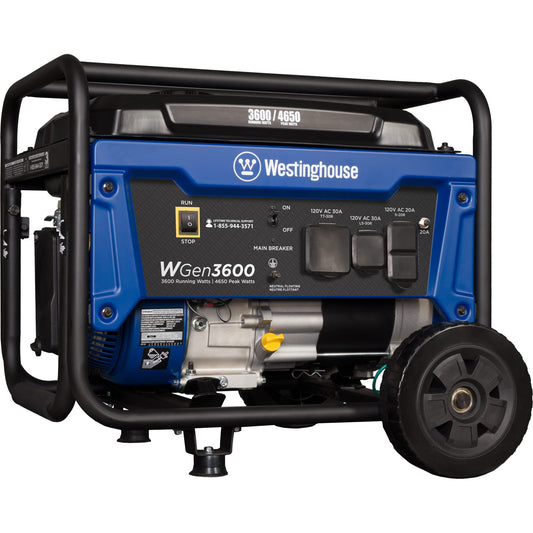 Westinghouse Outdoor Power Equipment Générateur portatif de 4 650 watts de pointe avec kit de roues 
