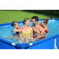 Bestway Steel Pro 13 pieds x 7 pieds x 32 pouces cadre métallique rectangulaire hors sol extérieur piscine arrière-cour, bleu (piscine uniquement) 13' x 7' x 32"