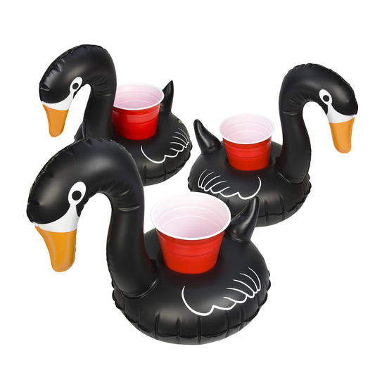 GoFloats Drink Float Lot de 3 cygnes noirs