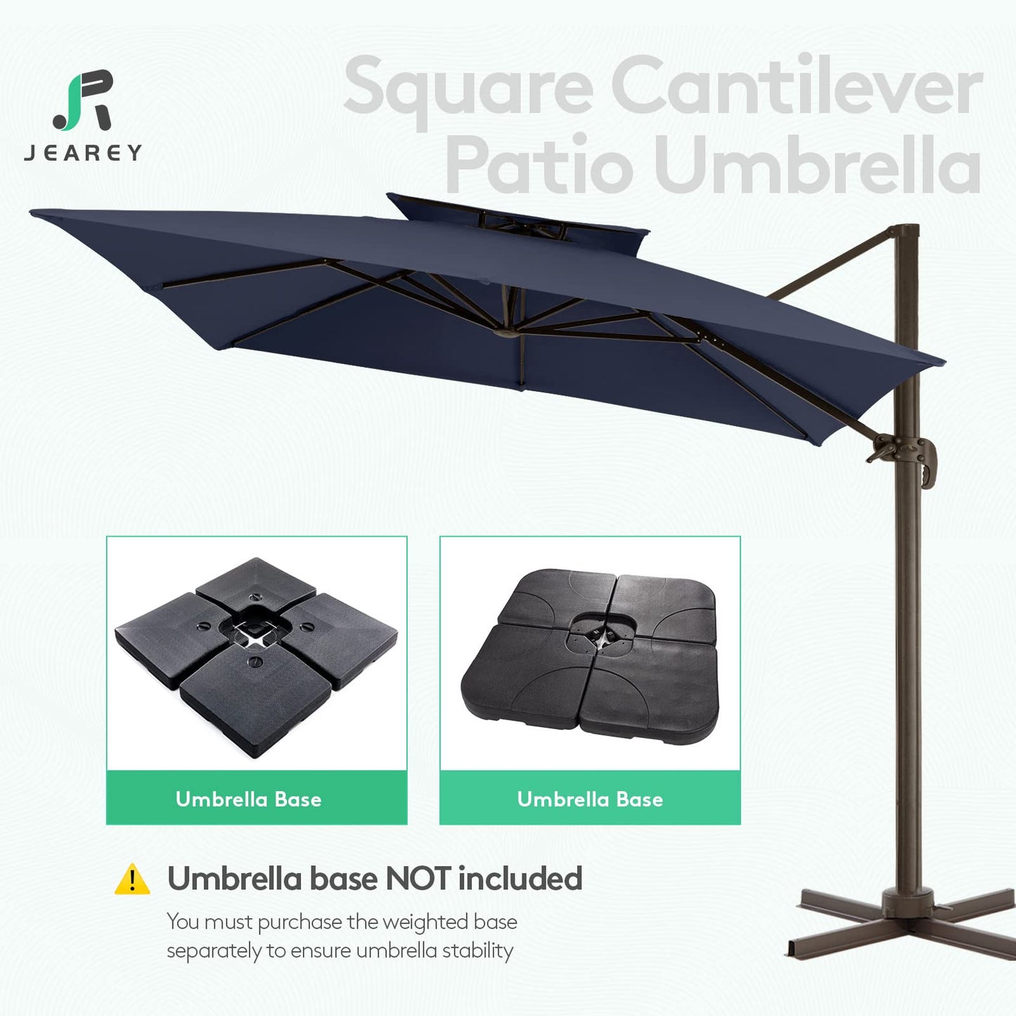 Square Cantilever Patio Umbrella 9FT Navy